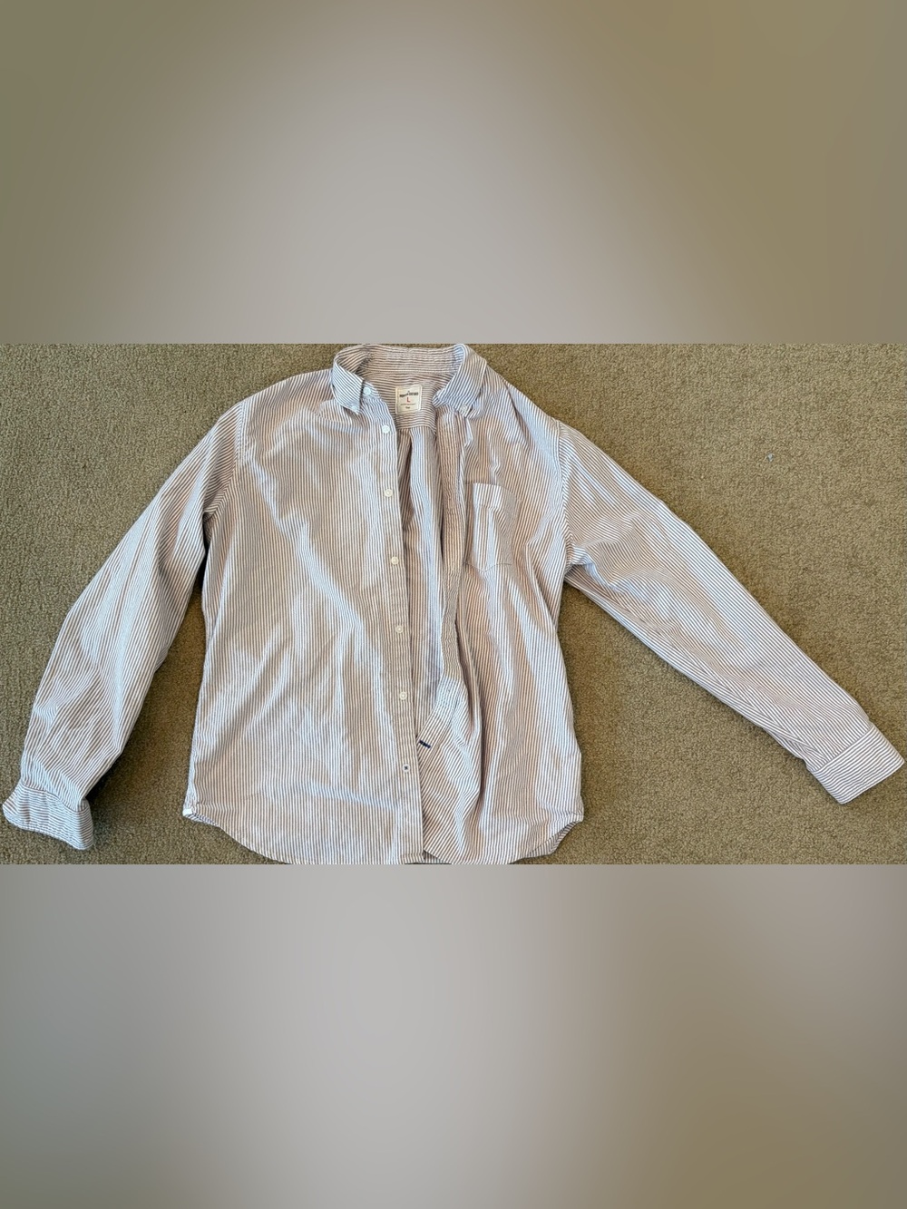 Gap Light Blue and White Striped Button-Up Shirt